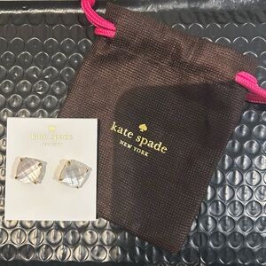 Kate Spade Gold Pearlescent Small Square Studs NWT